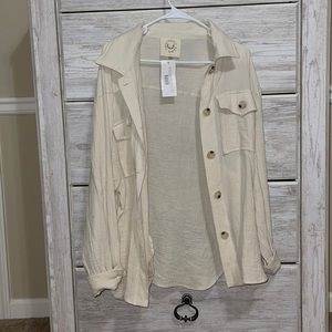 NWT Cream thin jacket size S